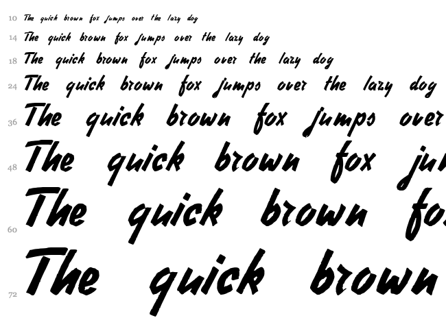 Heavy Squared Writing font waterfall